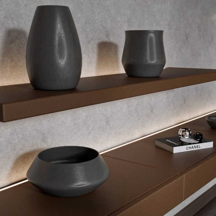 tablette fixé au mur recouverte de cover